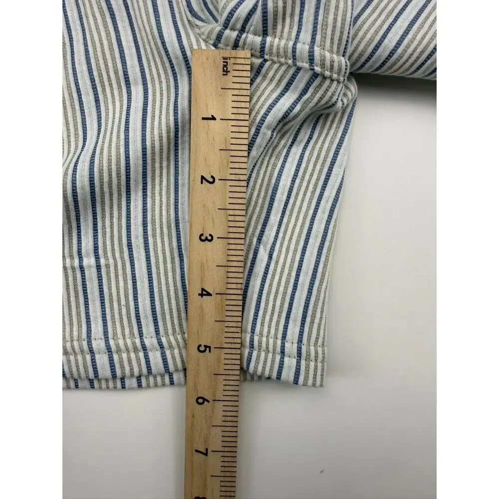 NWT Ben Sherman Boys 2 Piece Set Striped Button Up Shirt Shorts Outfit Gray Blue